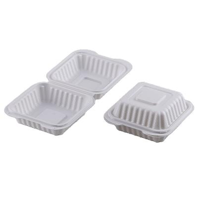 China White Clamshell Container 18oz Disposable Hinged Square Microwave Food Container Restaurant Microwavable To Go Supplies for sale