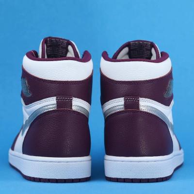 China New Active Brand OG Sports High Burgundy Air Mens Womens White-Metallic Silver Sneaker for sale