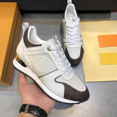 China Luxury brand men men leather active designer high quality running sports sneaker 2021 running sneaker black white brown party shoes for sale