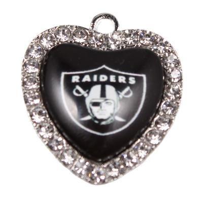 China Fashion DIY 32 American Football Team Logo Ornament Accessories Heart Shape Rhinestone NFL Casual/Sporting Hot Selling Pendant Charms for sale