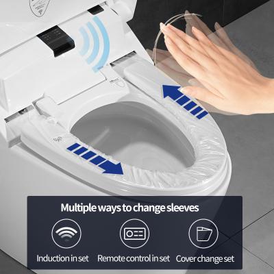 China Automatic Operation Wc Ceramic Rimless Smart Wall Hung Toilet With Tank Cover Wholesale White Sale Bidet Bathroom Piece Modern Model Rohs for sale