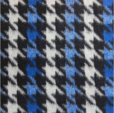 China Blue / White / Black Plover Jacquard Fabric With Houndstooth Pattern for sale