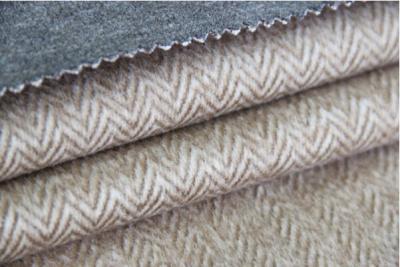 China Heavy Classic Wool Upholstery Fabric Herringbone Twill Cloth Alpaca Woolen Fleece for sale