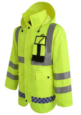 China Hoody Raincoat with Reflective Tape Cheap Workwear for Rain Day for sale