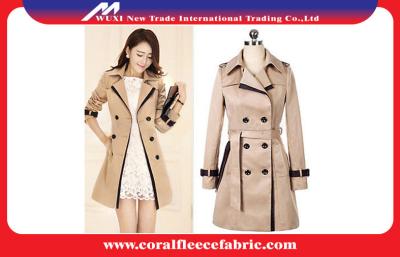 China Double Breasted Long Trench Jacket Womens Winter Outerwear , Waterproof for sale