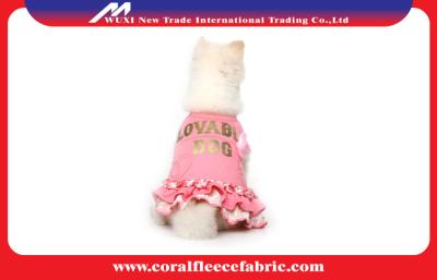 China Pink Knitted Denim Cute Pet Clothes for Princess Girl Dog Dress , OEM Pet Apparel for sale