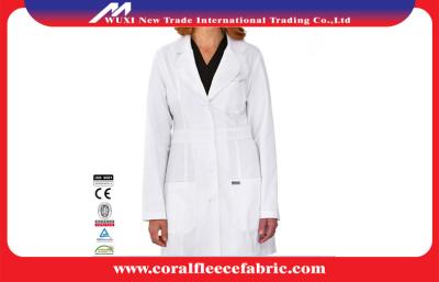 China Professtional Long-sleeve Doctors Lab Coat  , White Medical Doctor / Nurse Smock for sale