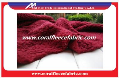 China Red / Green Polyester Fade Lambswool Faux / Fade Fur Fabric for Blanket or Home Beddings for sale