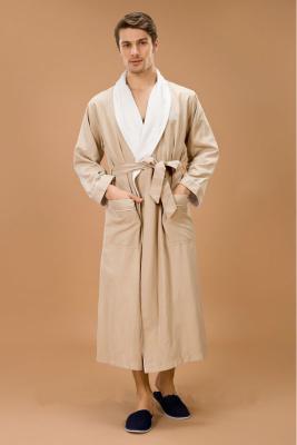 China Elegant Gown Double Layer Mens Microfiber Bathrobe With Cotton And Polyester Lining for sale