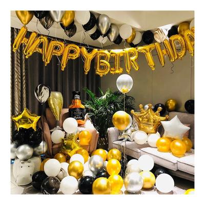 China Factory Celebration Banner Mylar Helium Chrome Environmental Friendly Confetti Balloon Sets Happy Birthday Decoration Latex Foil Party Balloon for sale