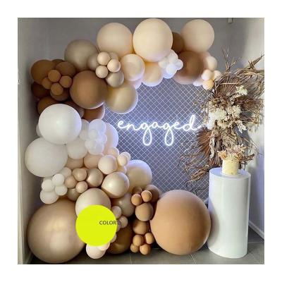 China Environmental Friendly Birthday Bachelor Party Background1 Decor 122pcs Apricot Skin Caramel Blush White Gray Latex Balloon Garland Arch Kit for sale