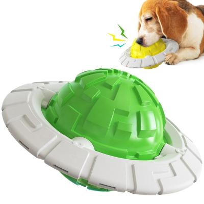 China Wholesale Viable Dog Toy Rubber Thrower Rolling Plastic Interactive Squeaky Ball Pet Training High Rebound Toys With Noise for sale