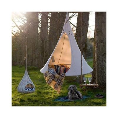 China Leisure Style Patio Furniture Hammock Tent Silkworm UFO Shape Teepee Tree Egg Swing Indoor Outdoor Double Cocoon Hanging Chair for sale