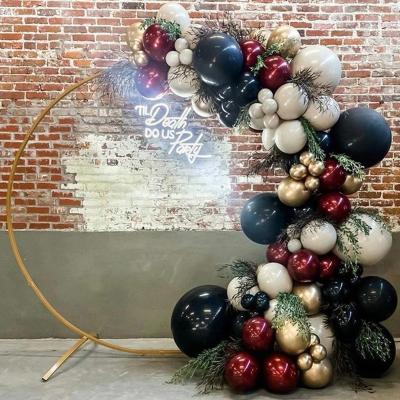 China Environmental Friendly Party Supplies Black Balloon Garland Arch Kit Burgundy Gold Christmas Bachelor Wedding Birthday Decoration for sale