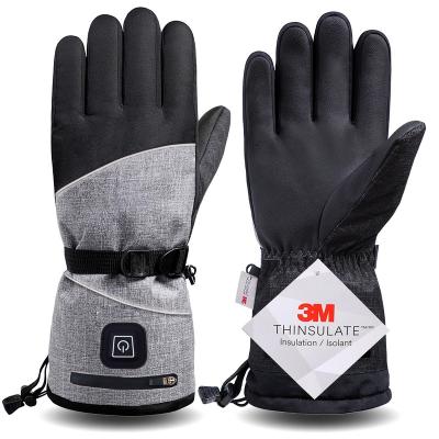 China Adjust Full USB Rechargeable Thermostatic Finger Controller Motorcycle Skiing Waterproof Hand Warmer Heated Gloves for sale