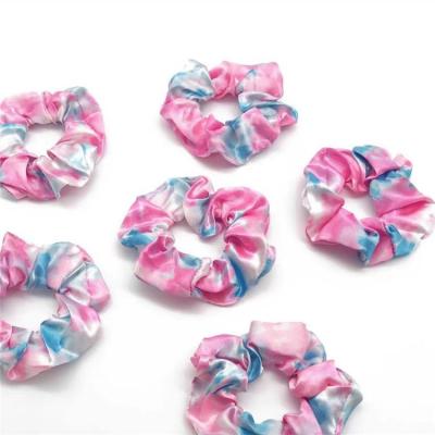 China Soft Logo Design Elastic Ties Ponytail Holder Scrunchie Acceptable Logo Scrunchies Custom Printing Silk for sale