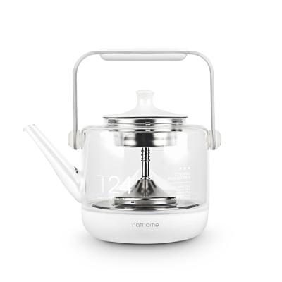 China Stainless Steel 360 Rotation Heavy Duty Digital Infuser 600w High Temperature Degree Base Glass Kettle for sale