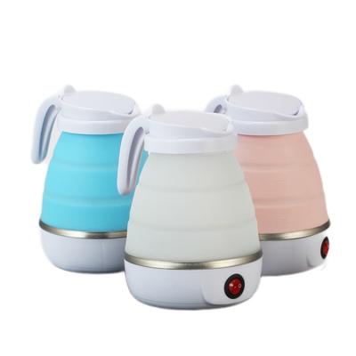 China Smart 360 degree rotation base and compact silica gel folding portable electric kettle for travel for sale