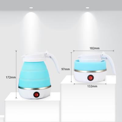 China 360 Degree Rotation Low Auto Power Off Folding Portable Food Grade Silicone Electric Kettle for sale