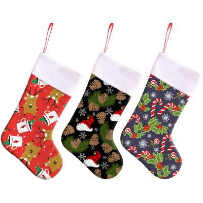 China Cheap Christmas Decoration 2021 Cellophane Cellophane Snowflake Naughty Christmas Socks Gift for sale