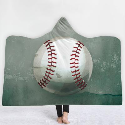 China ONEENO Winter Sherpa Anti-Static Luxury Comfortable Warm Sports Baseball Hooded Blanket In Stock for sale