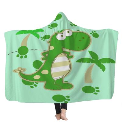 China Winter Sale Dinosaur Custom Warm Soft Fleece Printing Anti-static Hooded Covering Children for sale