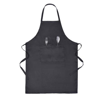 China Eco-friendly custom logo printed poly cotton aprons cheap durable promotion apron chef aprons kitchen for sale