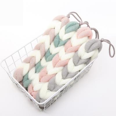 China body & Different Color PE Weave Belt Durable Loofah Cross Back Back Cleaning Sponge for sale