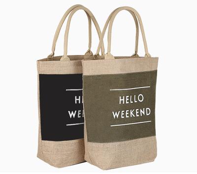 China Lightweight Cheap Personalized Reusable Waterproof Eco - Friendly Jute Shopping Tote Bag for sale