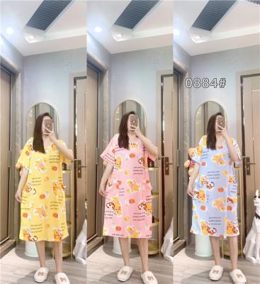 China Cheap QUICK DRY nightgown printed women's fashion summer pajamas funny women's nightgown set for women pj for sale