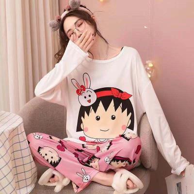 China Cheap QUICK DRY sleepwear women knitted ladies night suits pajamas set cute cartoon women long pajamas for sale