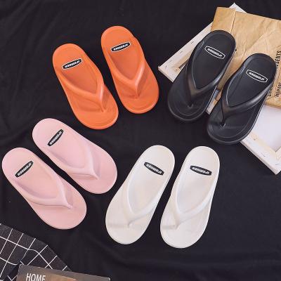 China Custom made 2021 fashion summer popular cheap wholesale logo candy color EVA women flip flops girls slippers shoes for sale