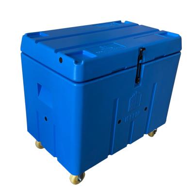 China Waterproof Box Storage Container For Pellet With Large Volume Wheels Dry Ice Box Cooler Box for sale