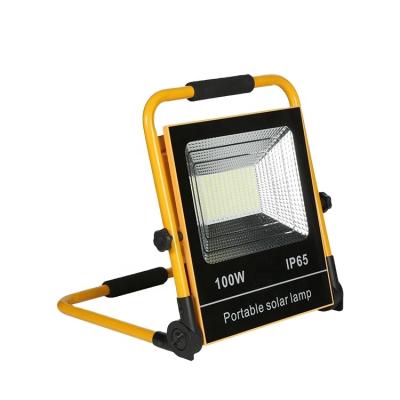 China Garden USB Emergency Lamp Ip66 50watt 100watt Outdoor Rechargeable LED Solar Power Waterproof Flood Light for sale