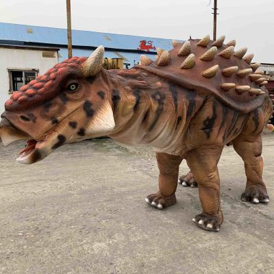 China Natuurlijke kleur Realistisch dinosauruskostuum Handmatige bediening Ankylosaurus-kostuum Te koop