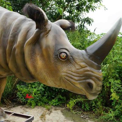 China Waterproof Realistic Animatronic Animals Rhinoceros Sondaicus Model for sale