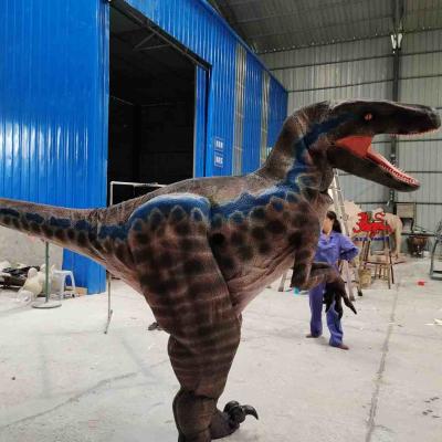 China Handgemaakt realistisch dinosauruskostuum Verborgen benen Levensecht roofvogelkostuum Te koop