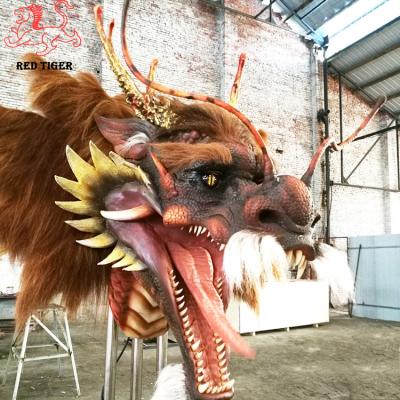 China Wandmontierter animatronischer Drachenkopf 1,8 m 12 Monate Garantie zu verkaufen