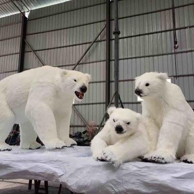 China Theme Parks Authentic Animatronic Polar Bear With Voice And Animal Sounds for sale