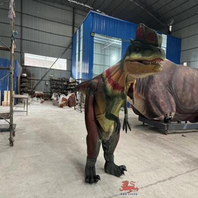 China Dilophosaurus kostuum met bewegende kroon Animatronische dinosaurus feest voorwerpen Te koop