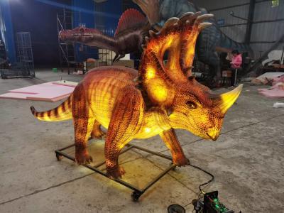 China Waterproof Realistic Animatronic Dinosaur Glowing Lantern Dinosaur Sinoceratops for sale