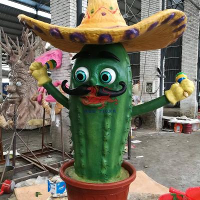 China Infrared Sensor Theme Park Cartoon Animatronic Plant Cactus for sale