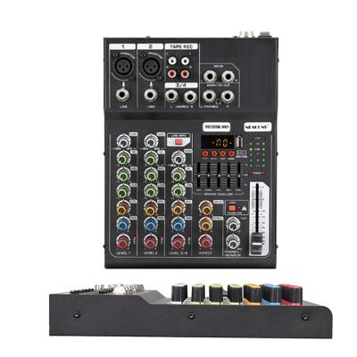 China Wholesale Metal+plastic China factory A4 4 Channel Digital Signal Processor Display Small Audio Mixer Sound Craft Mini Audio Console for sale