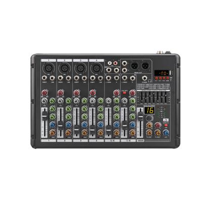 China Bass Moq 8 Channel Metal+plastic USB Mixer Song Audio Recording Audio Mixer for sale