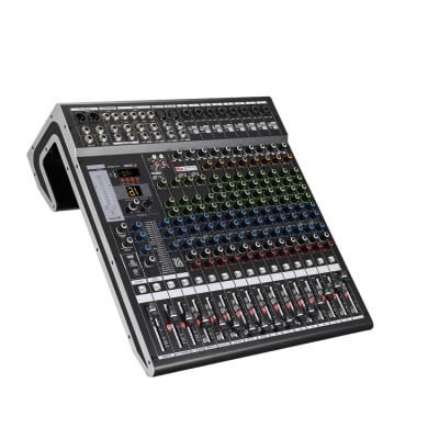 China Metal+plastic Sound Card/Microphone/Cell Phone Live Broadcast /Computer Recording USB Digital Audio Mixer with Bluetooth 16 Channels for sale