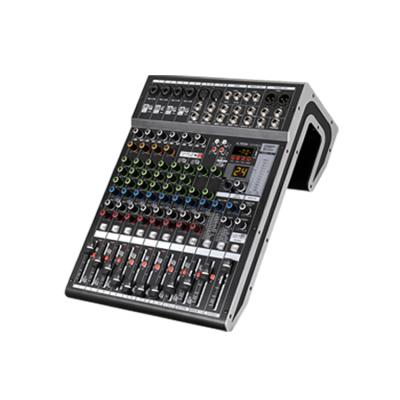 China Metal Channel 12 Channel Wireless Microphone Music Studio Console DJ Mixer 48V Phantom Power Digital Audio Mixer for sale