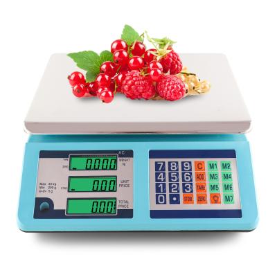 China Tare/Zero/Add up/Total to display/Clear function amazon ebay total electronic price scale 30 kg 40 kg price calculation scale for sale