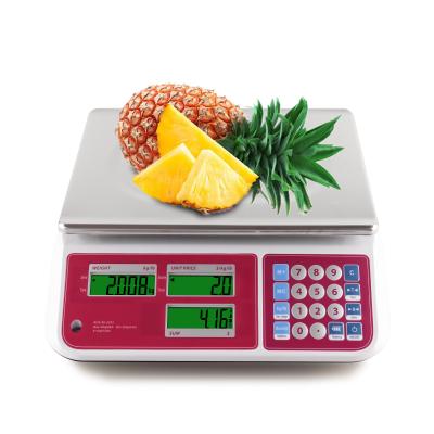 China CE 30KG Digital Computing Scale Supermarket Price Scale Waterproof Portable Electronic Commercial Scale Stainless Steel Evaluation Scale for sale