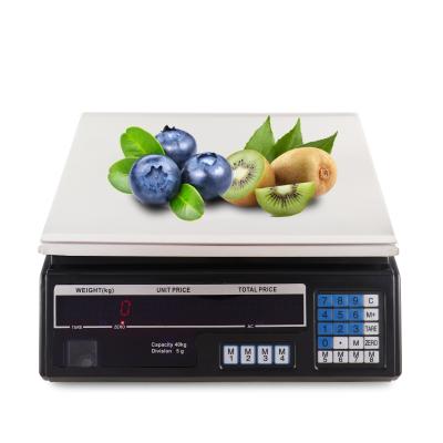 China 30KG Supermarket Good Quality Waterproof Stainless Steel Price Scale Portable Digital Calculation Electronic Price Scale for sale