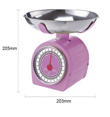 China CE Rohs 5kg Mechanical Food Weight Scale Kitchen Scales Stainless Steel Portable Mechanical Bowl Food Kitchen Scale for sale